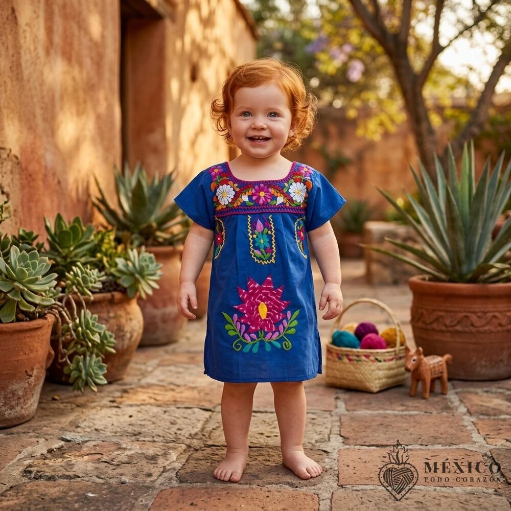 Mexican tunic hand embroidered dress  Size 0  see measurements